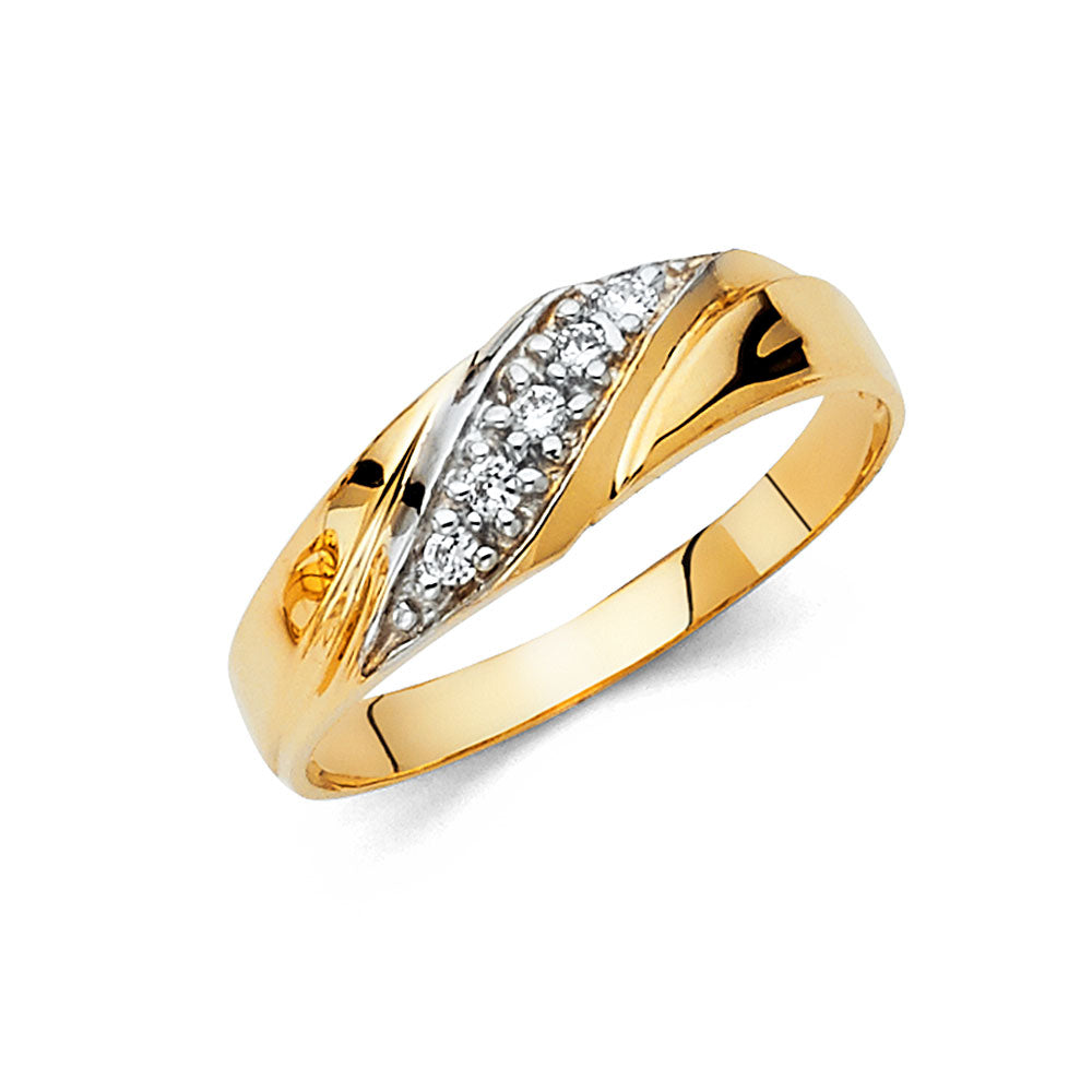 14KT CZ WEDDING BAND MEN (RG213)