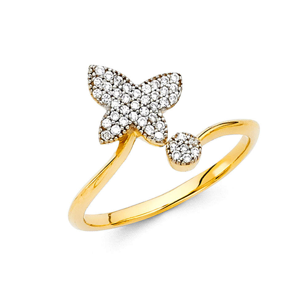 14K 2T CZ FANCY RING