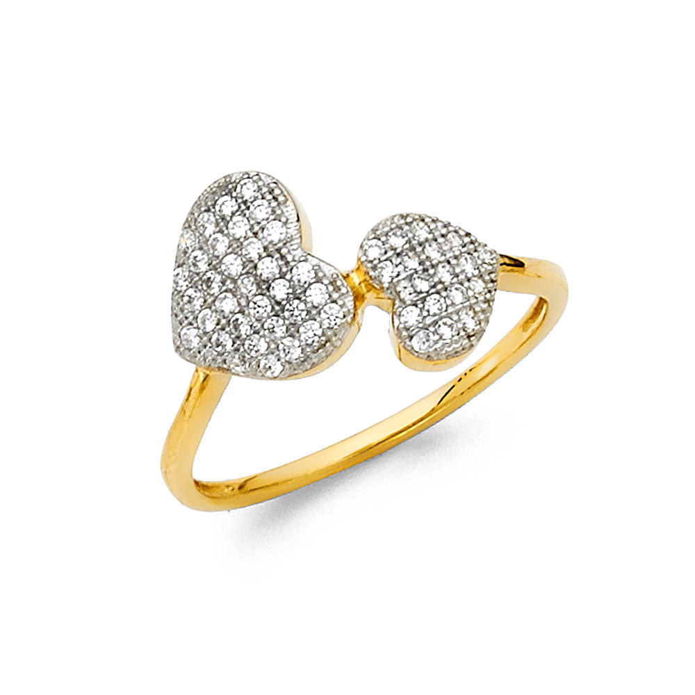 14K 2T CZ FANCY RING
