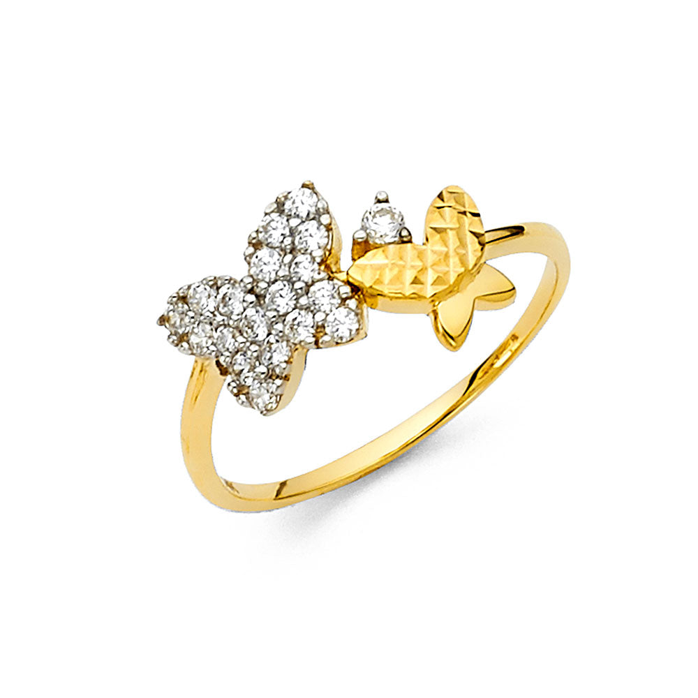 14K 2T CZ FANCY RING