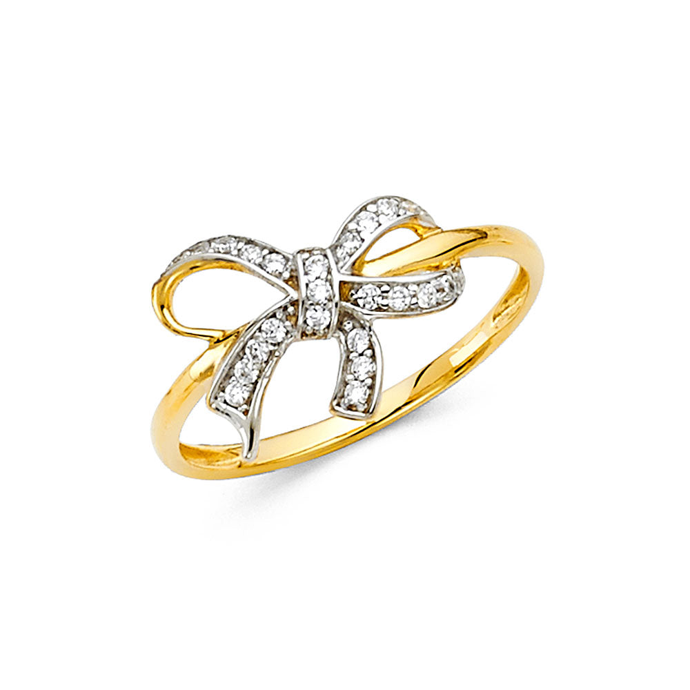 14KY 2T CZ FANCY RING
