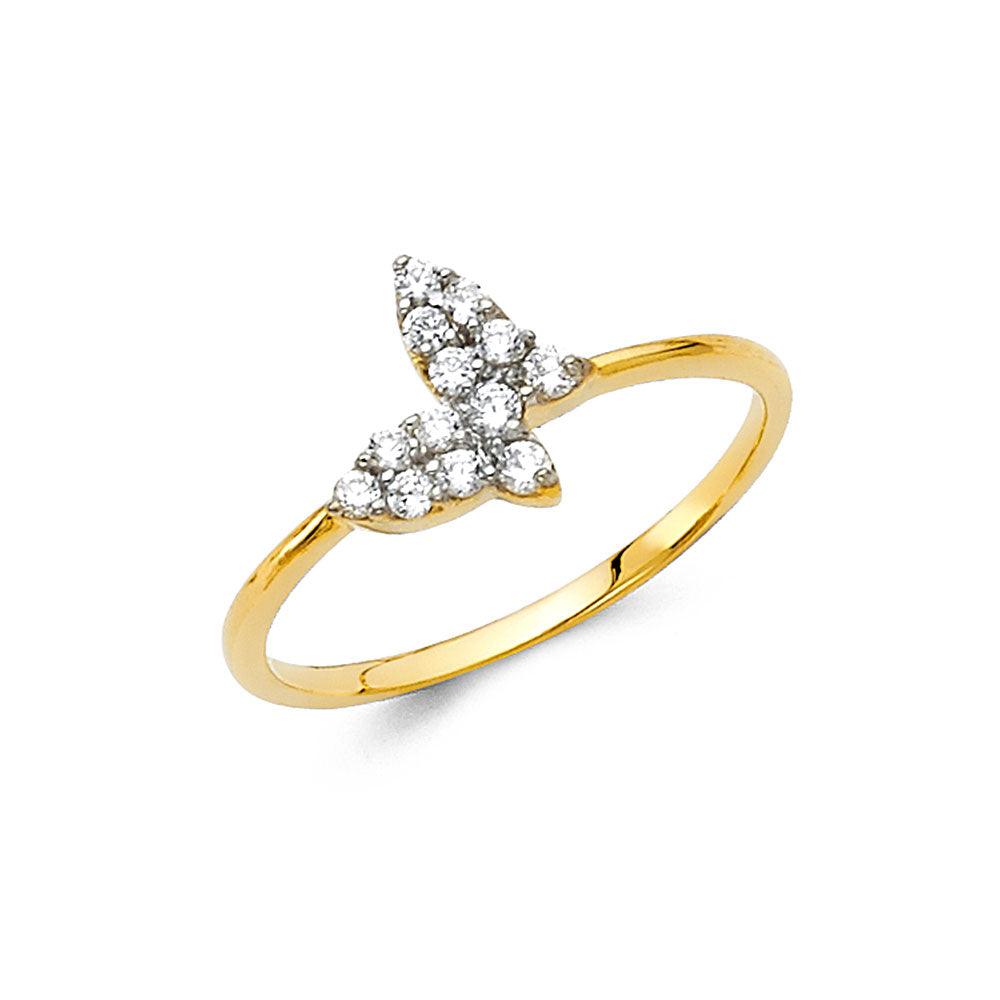 14K 2T CZ FANCY RING