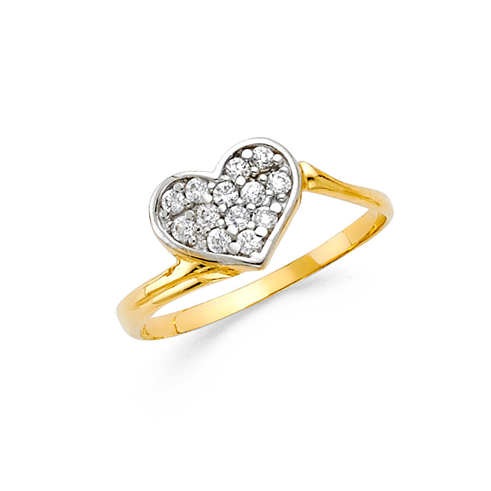 14K 2T CZ FANCY RING
