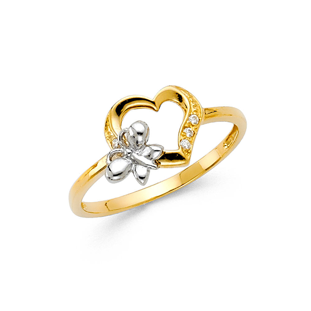 14K 2T CZ FANCY RING