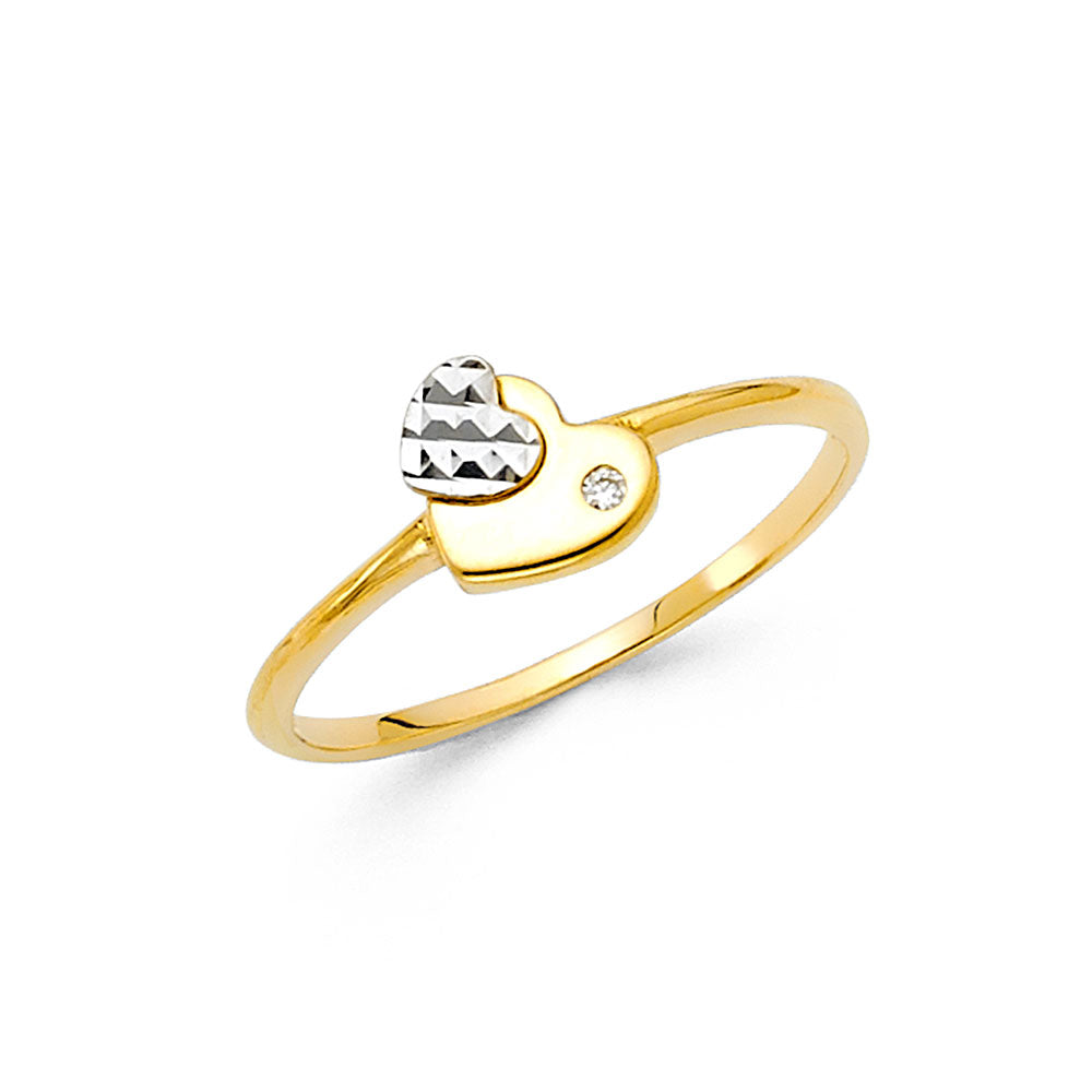14K 2T CZ FANCY RING