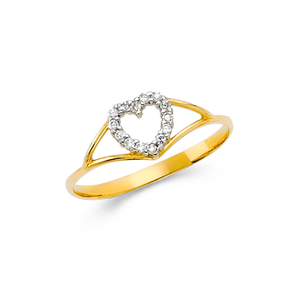 14K 2T CZ FANCY RING