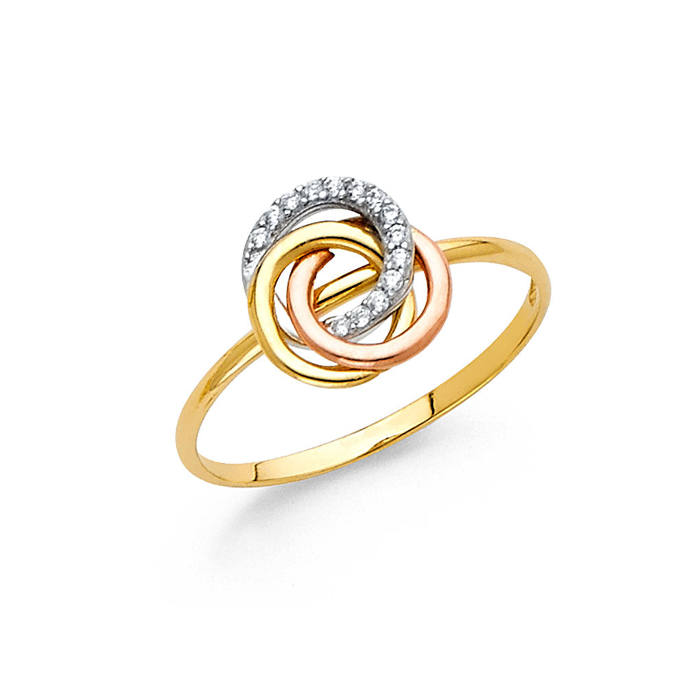 14K 3C CZ FANCY RING