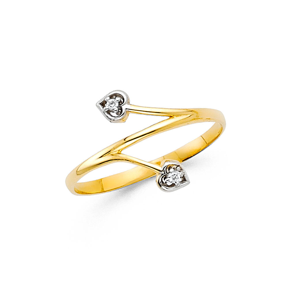 14K 2T CZ FANCY RING