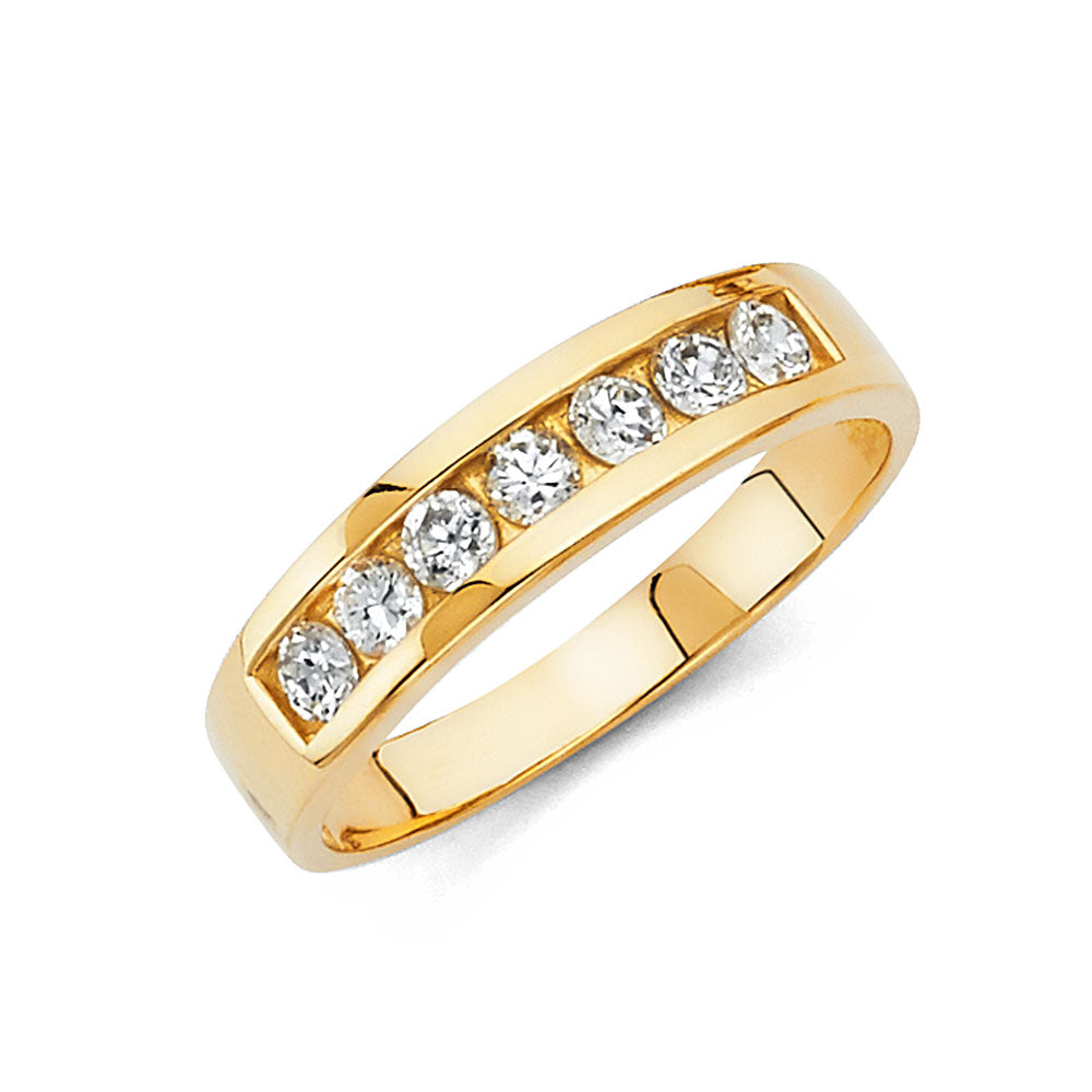 14KT CZ WEDDING BAND MEN (RG217)