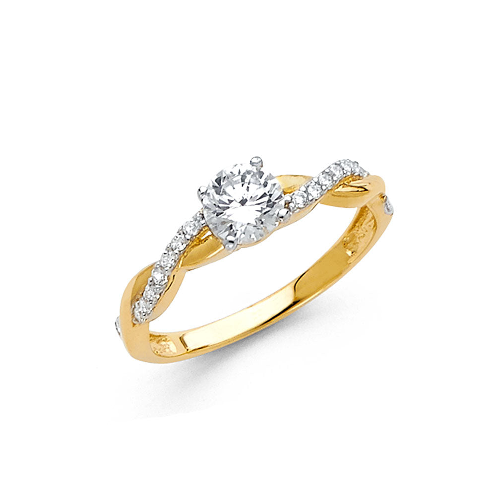 14K 2T CZ ENG RING