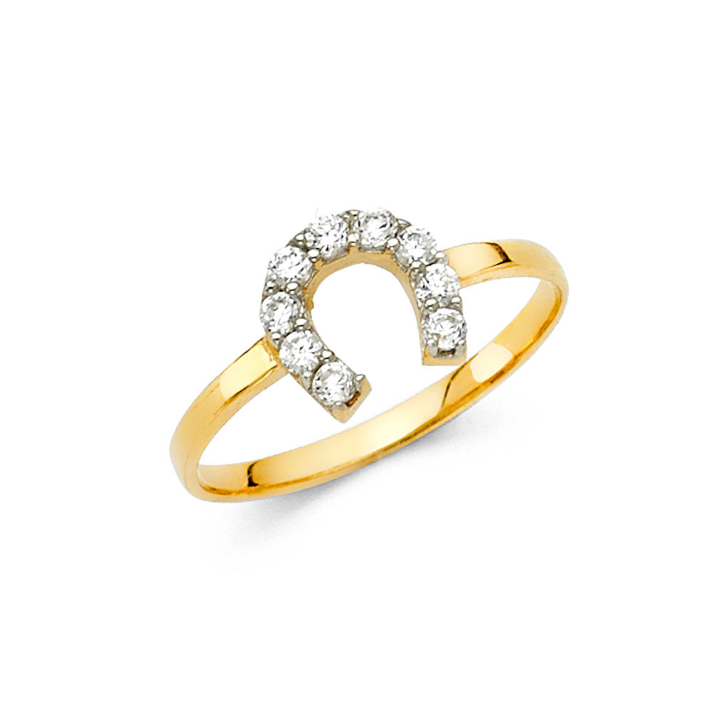 14K 2T CZ FANCY RING