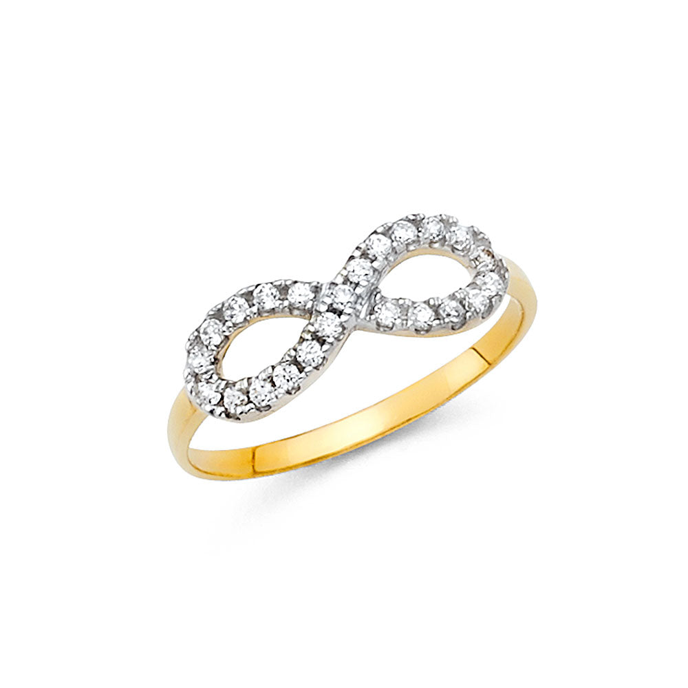 14K 2T CZ FANCY RING