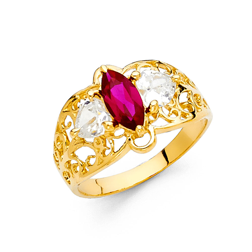14KY CZ FANCY RING