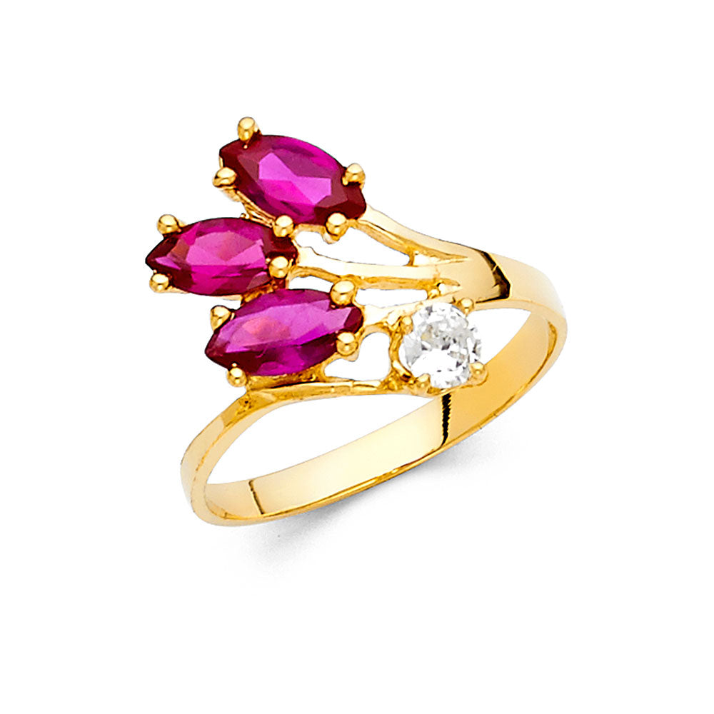 14KY CZ FANCY RING