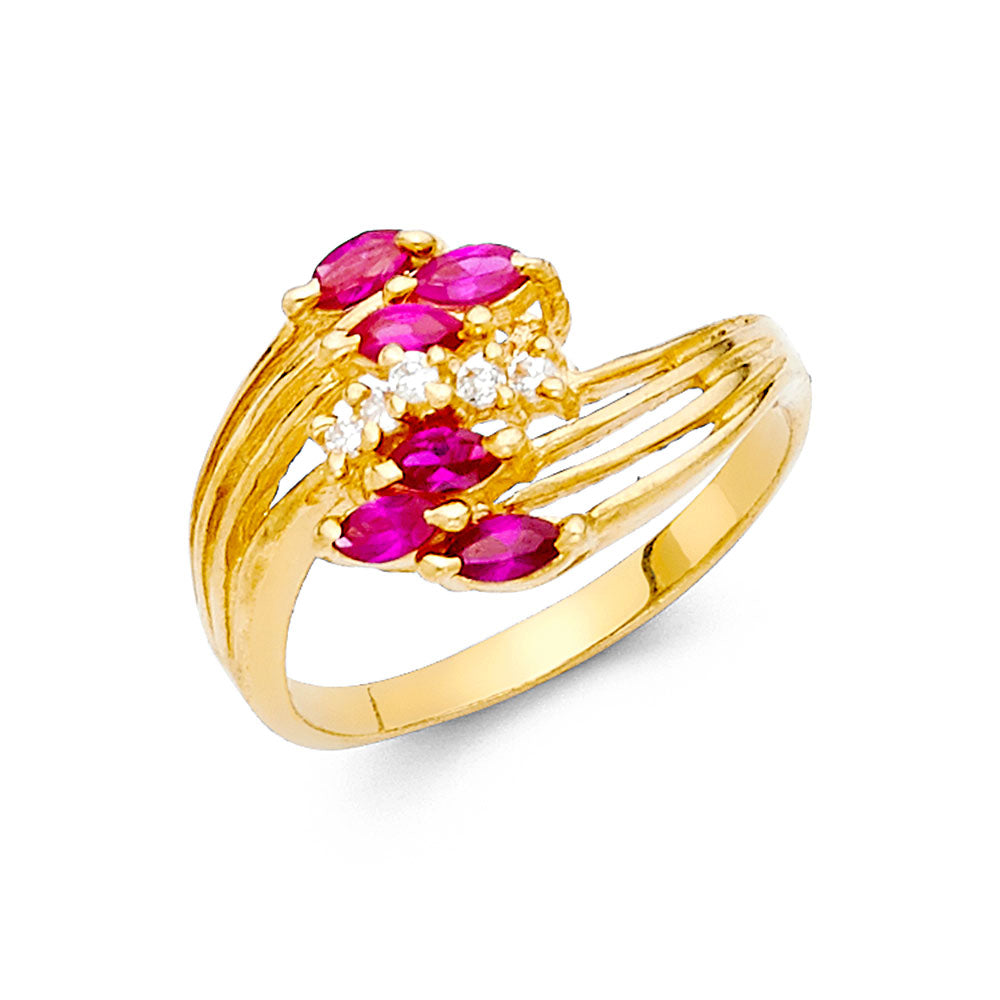 14KY CZ FANCY RING
