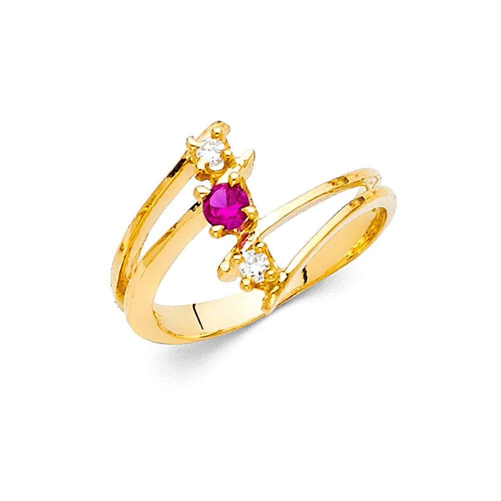 14KY CZ FANCY RING