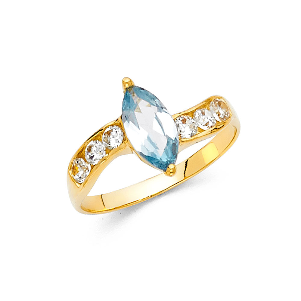 14KY CZ FANCY RING