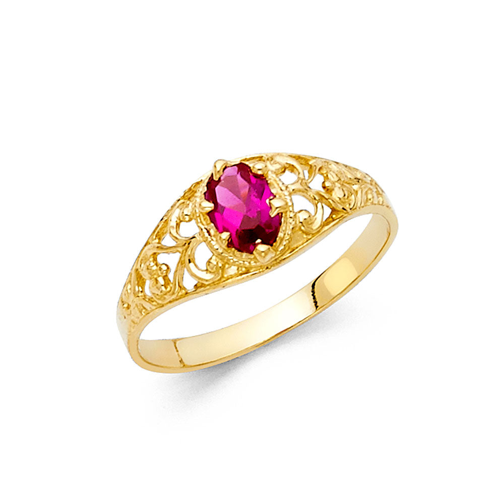 14KY CZ FANCY RING