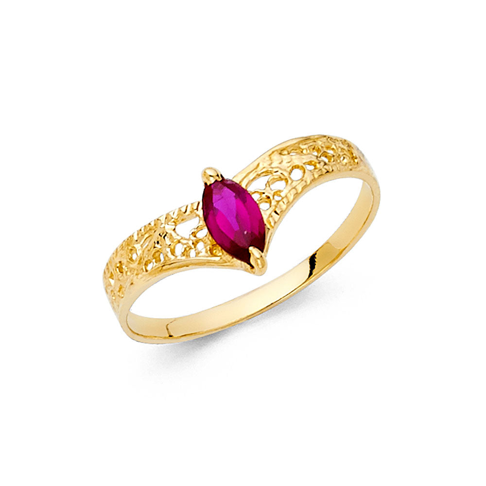 14KY CZ FANCY RING