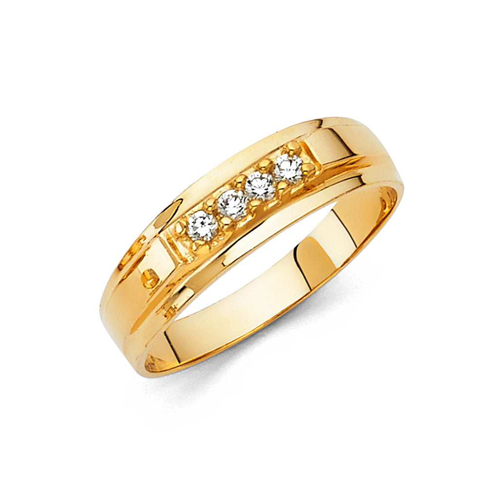 14KT CZ WEDDING BAND MEN (RG221)