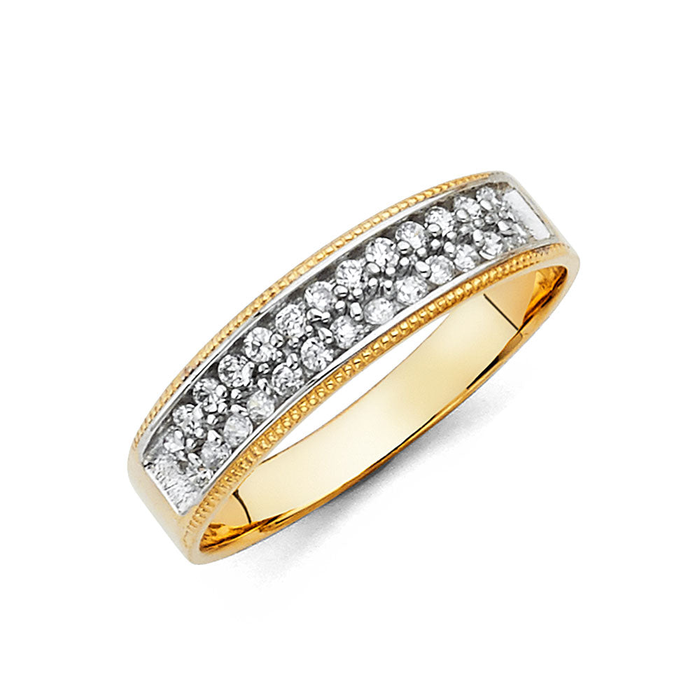 14KT CZ WEDDING BAND MEN (RG223)