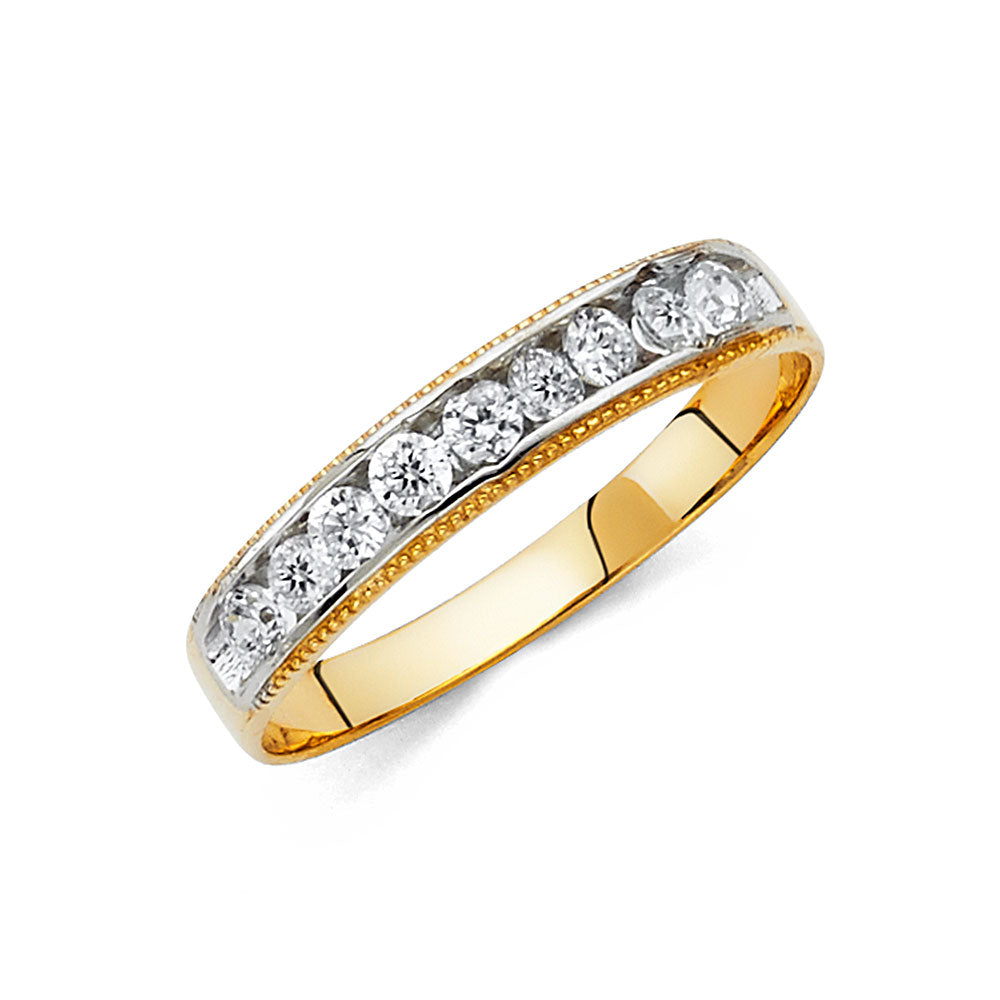 14KT CZ WEDDING BAND MEN (RG227)
