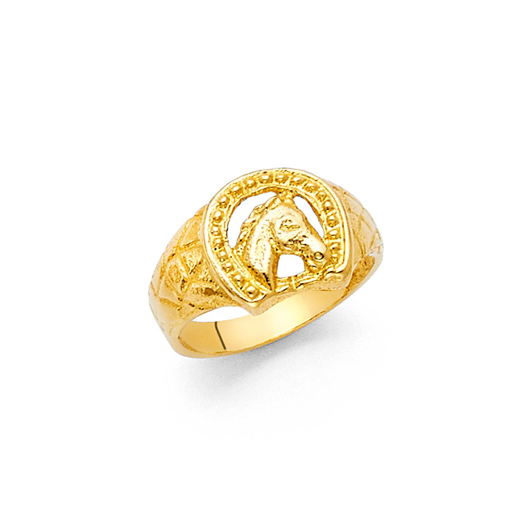 14KY LUCKY HORSESHOE BABIES RING