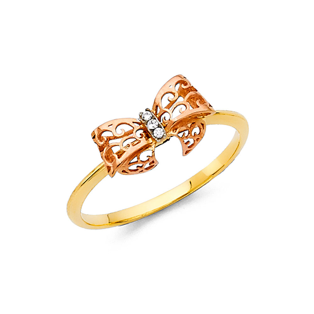 14K 3C CZ FANCY RING