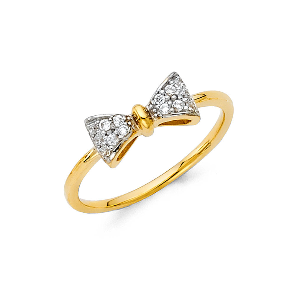 14K 2T CZ FANCY RING