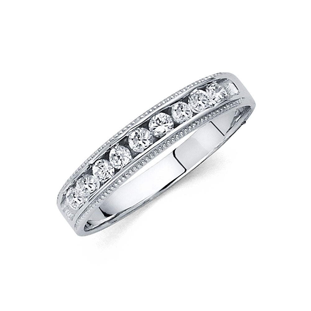 14KT CZ WEDDING BAND MEN (RG233)