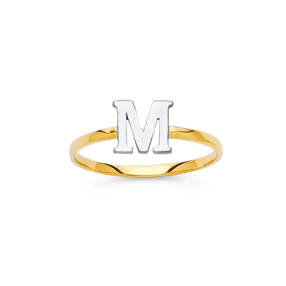 14K 2T INITIAL STACKABLE RING M