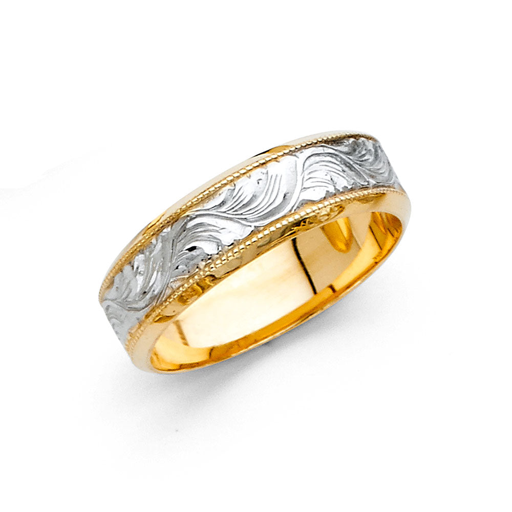 14K 2T 5MM ENGRAVE WED BD
