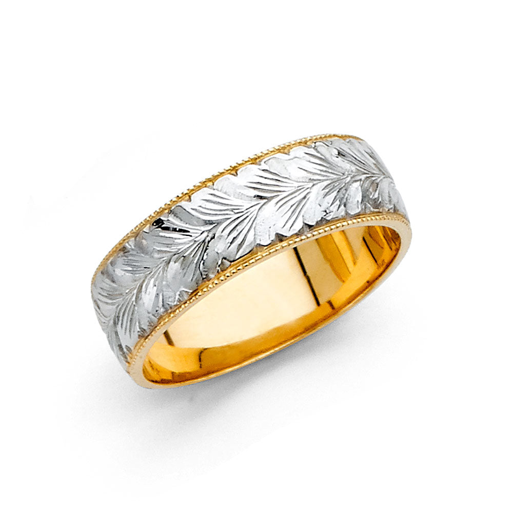 14K 2T 6MM ENGRAVE WED BD