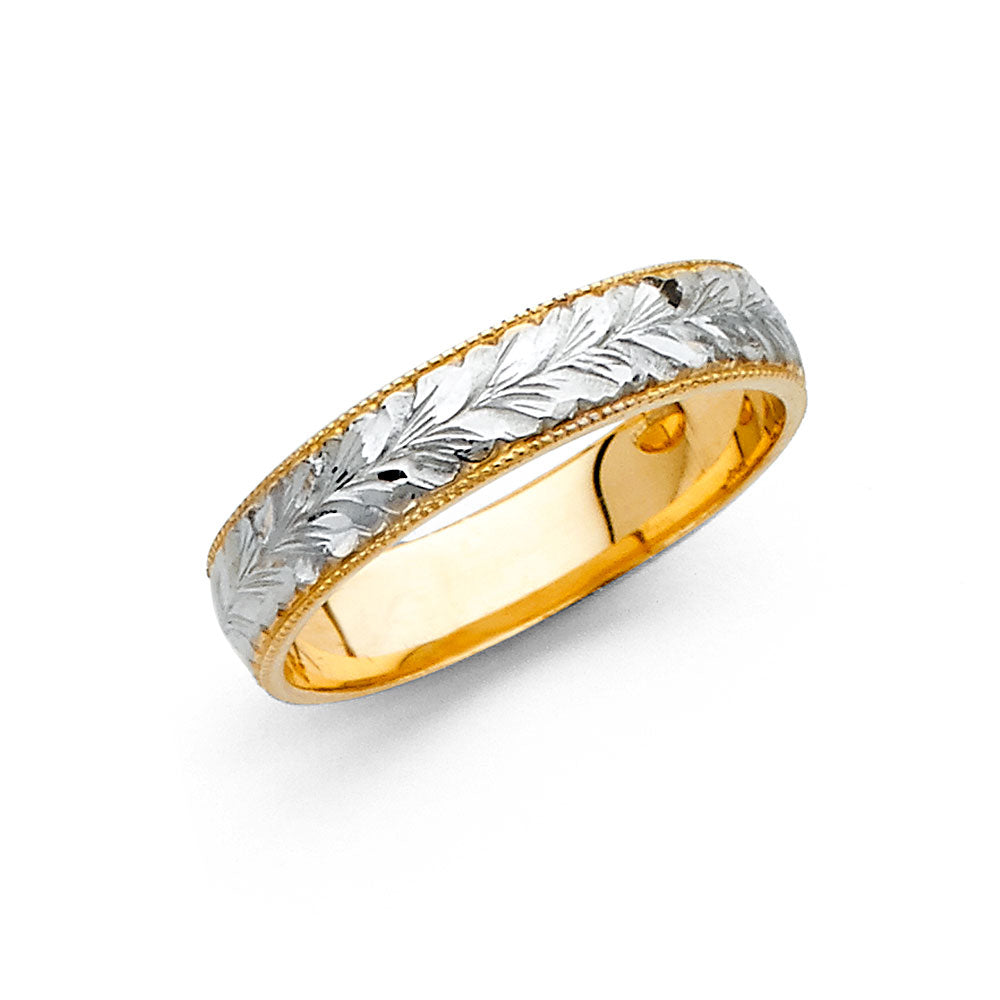 14K 2T 4MM ENGRAVE WED BD