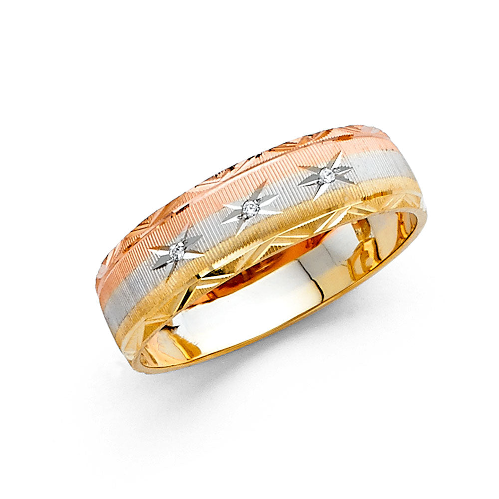 14K 3C 6MM DC WED BAND