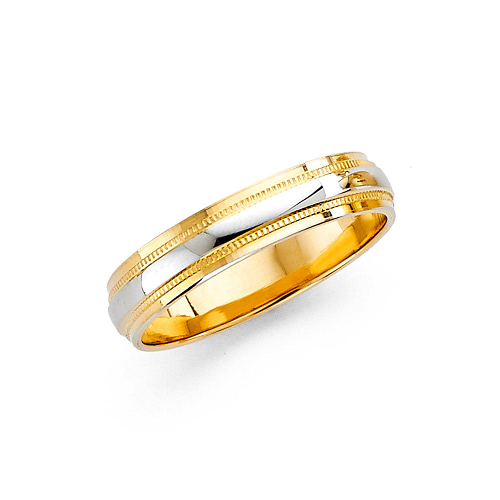14K 2T 4MM WED BAND  SZ 7