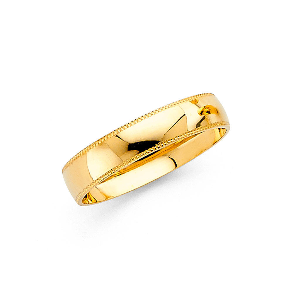 14KY 4MM MIL WED BAND  SZ 7