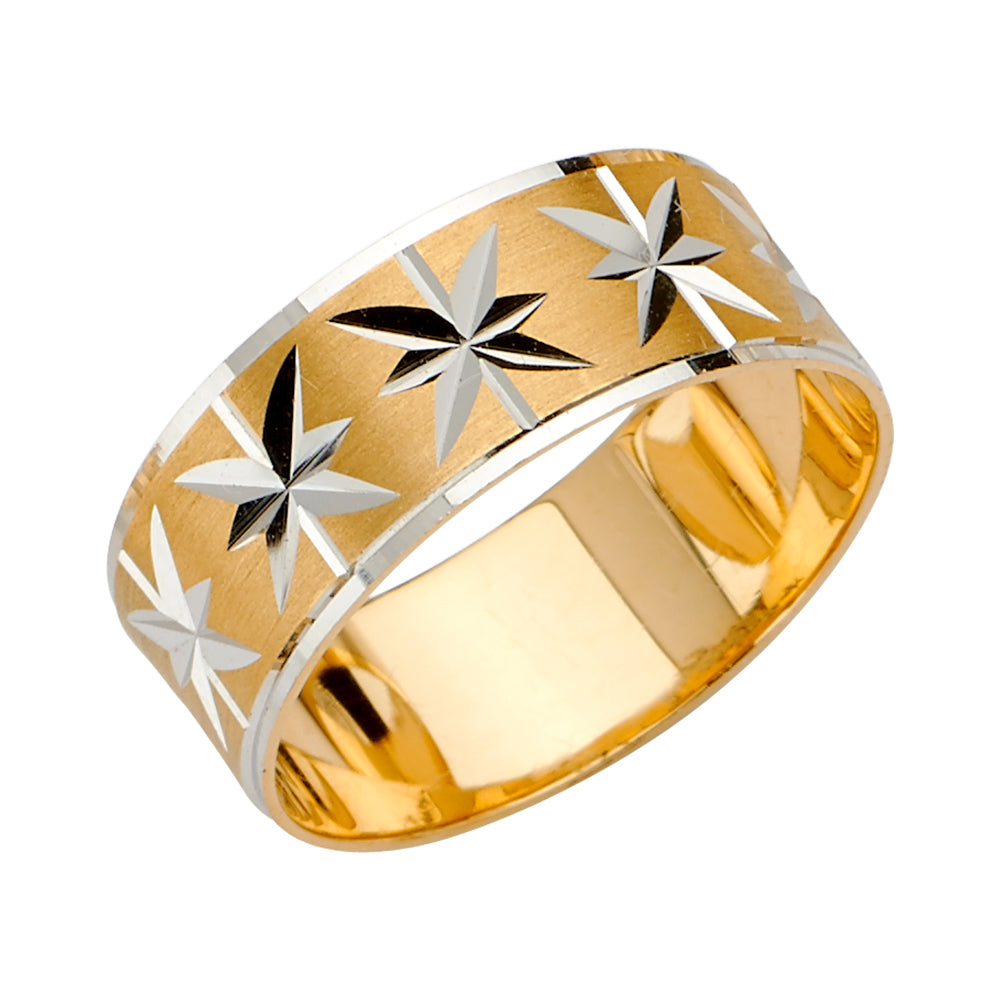 14K 2T 8MM DC TAPERED WED BD