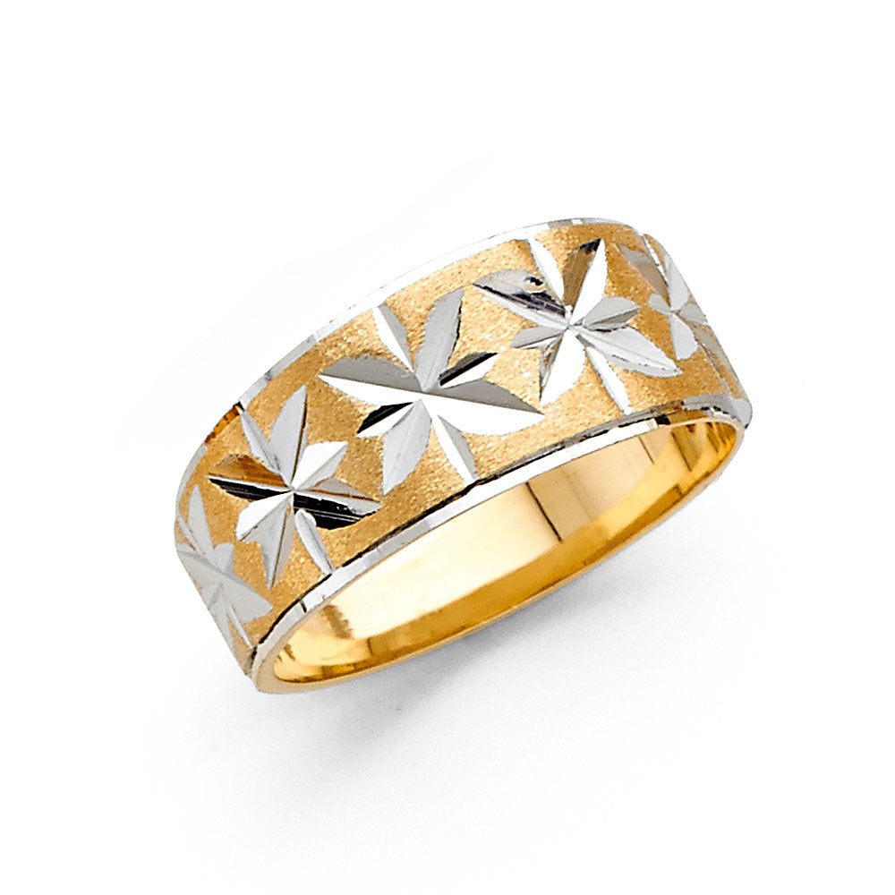 14K 2T 8MM DC TAPERED WED BD