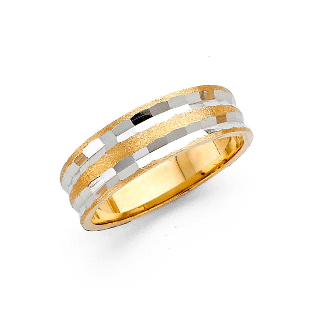 14K 2T 6MM DC TAPERED WED BD