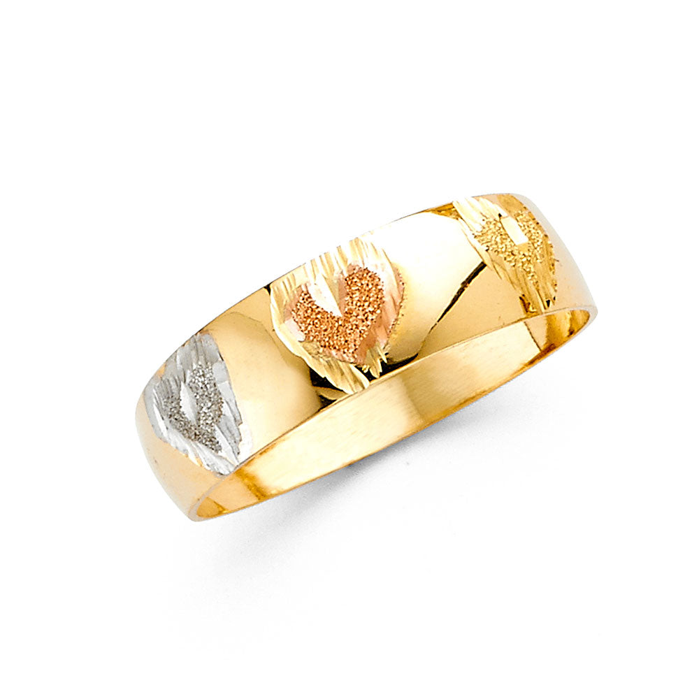 14K 3C 6MM LIT TAPERED WED BAND