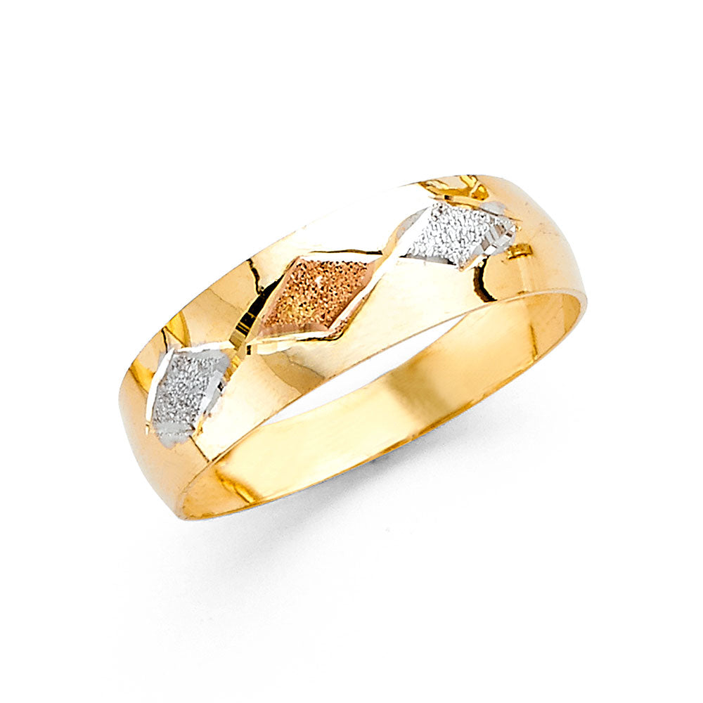 14K 3C 6MM LIT TAPERED WED BAND