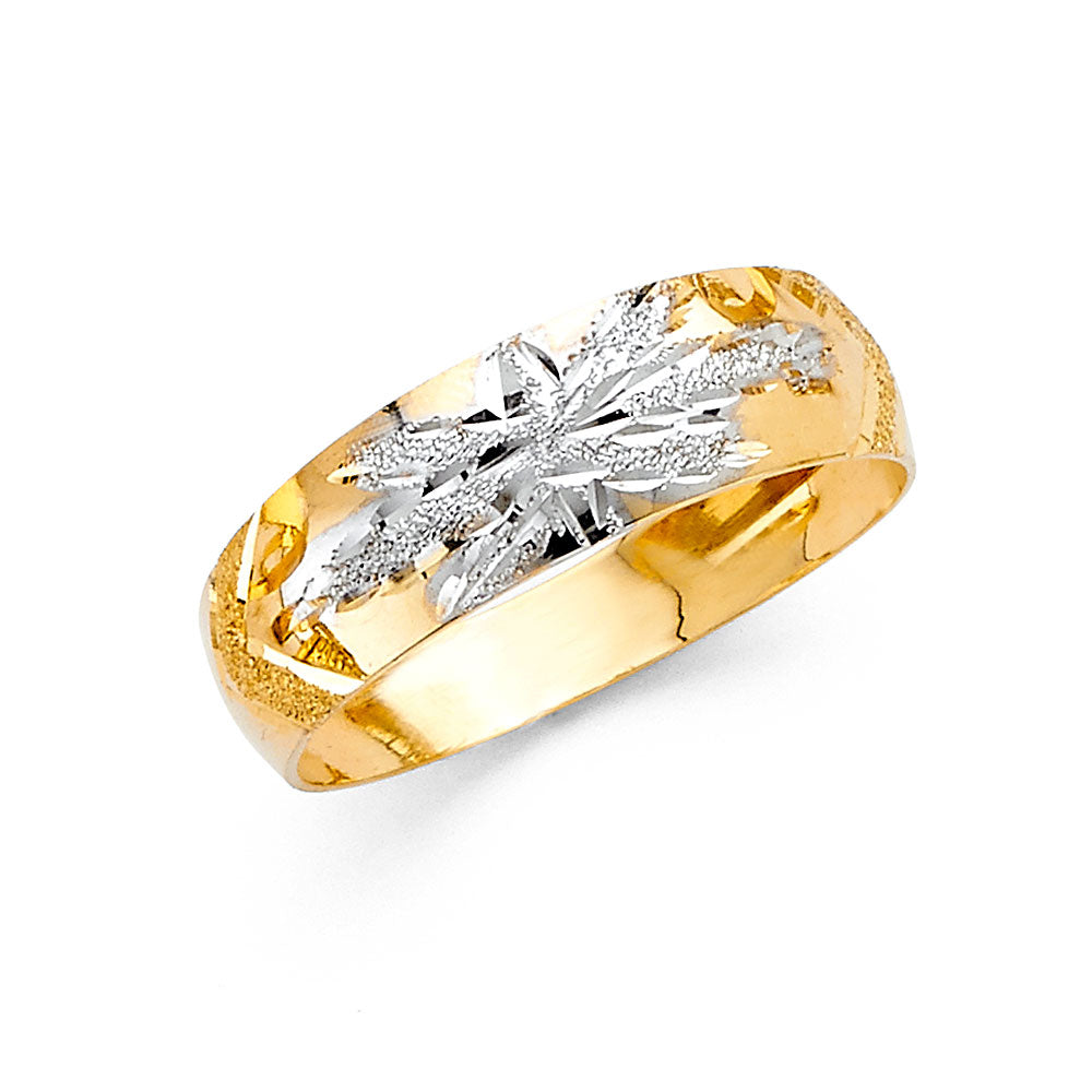 14K 2T 6MM LIT TAPERED WED BAND