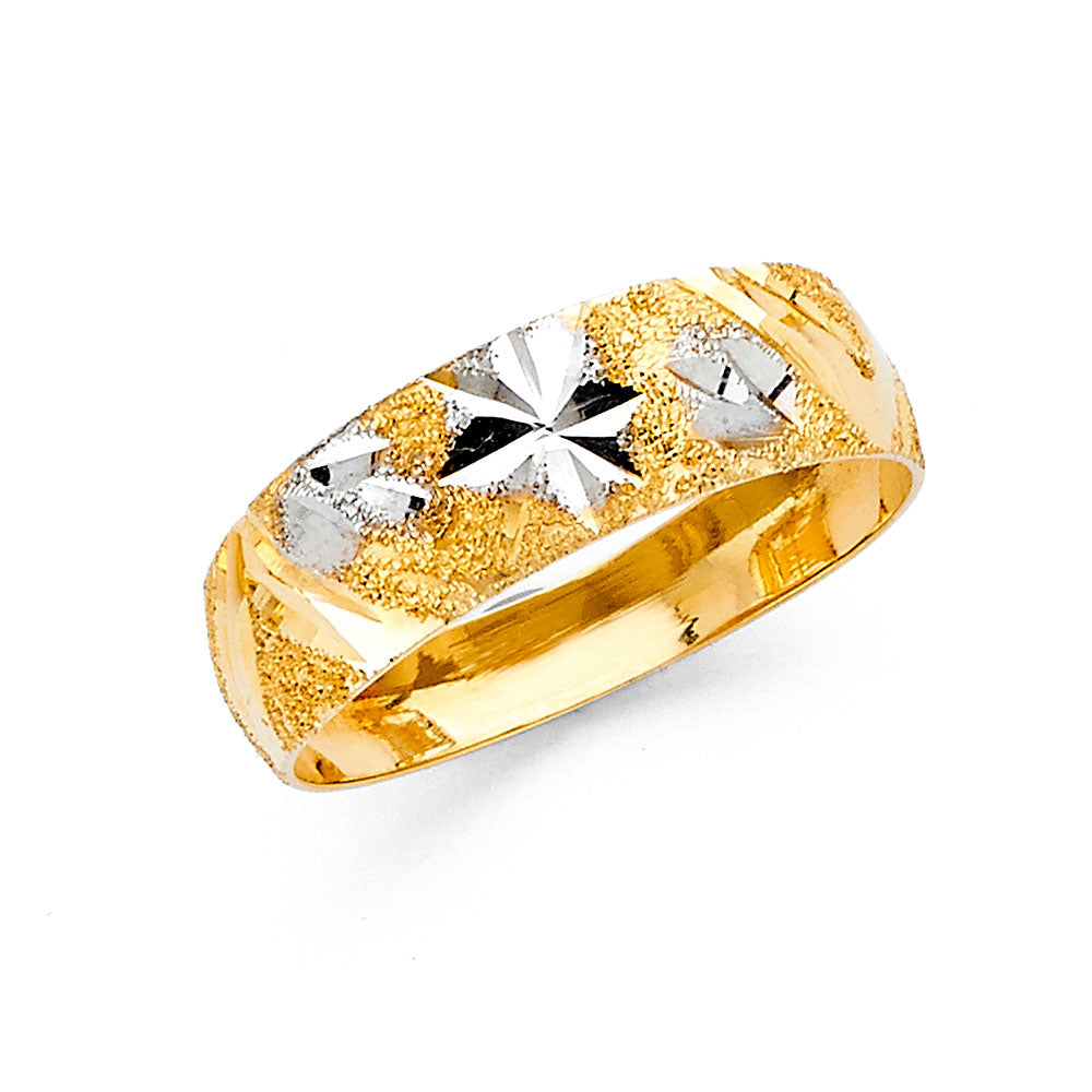 14K 2T 6MM LIT TAPERED WED BAND