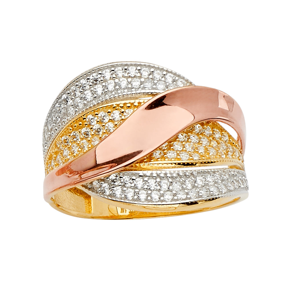 14K 3C FANCY CZ RING