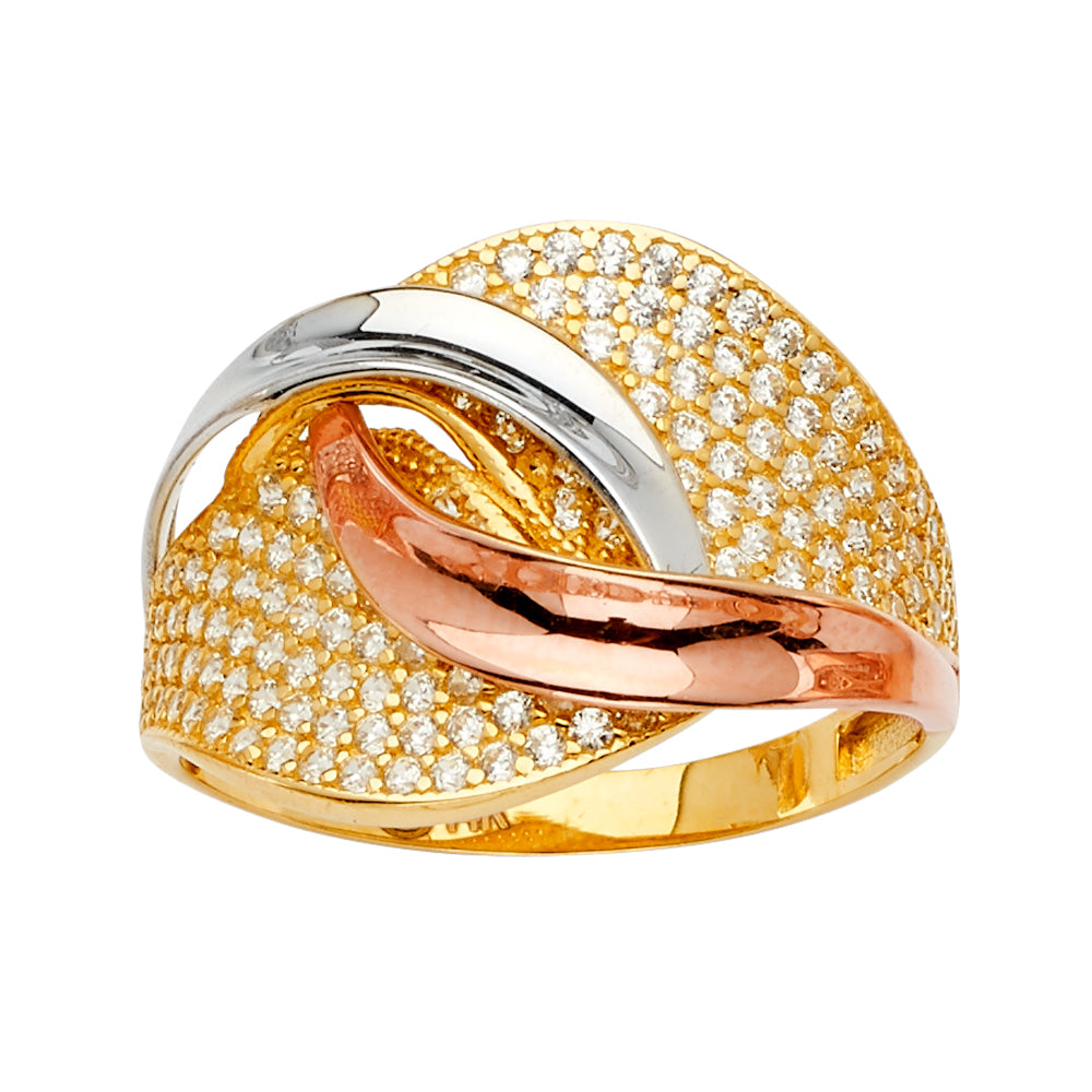 14K 3C FANCY CZ RING