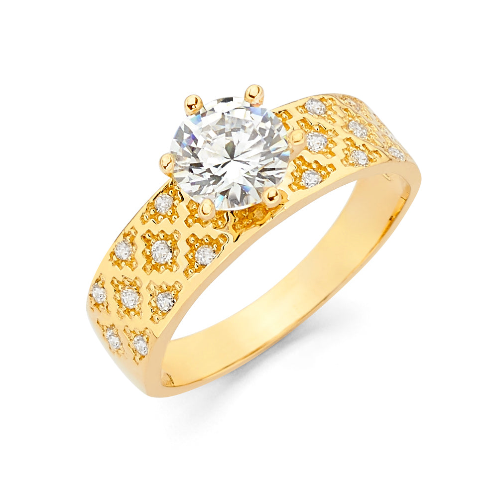 14KY CZ ENG RING