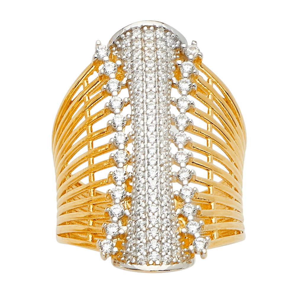 14K 2T FANCY CZ RING
