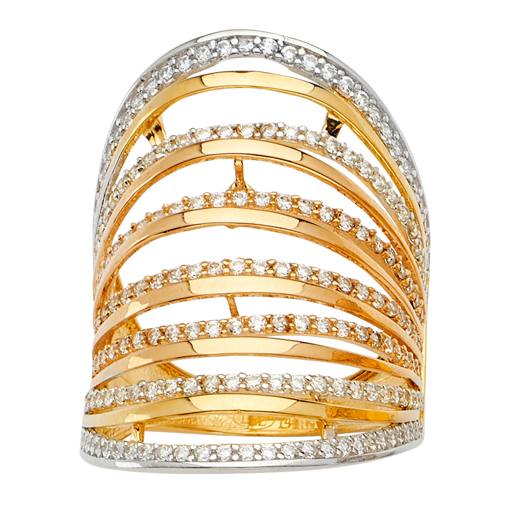 14K 3C FANCY CZ RING