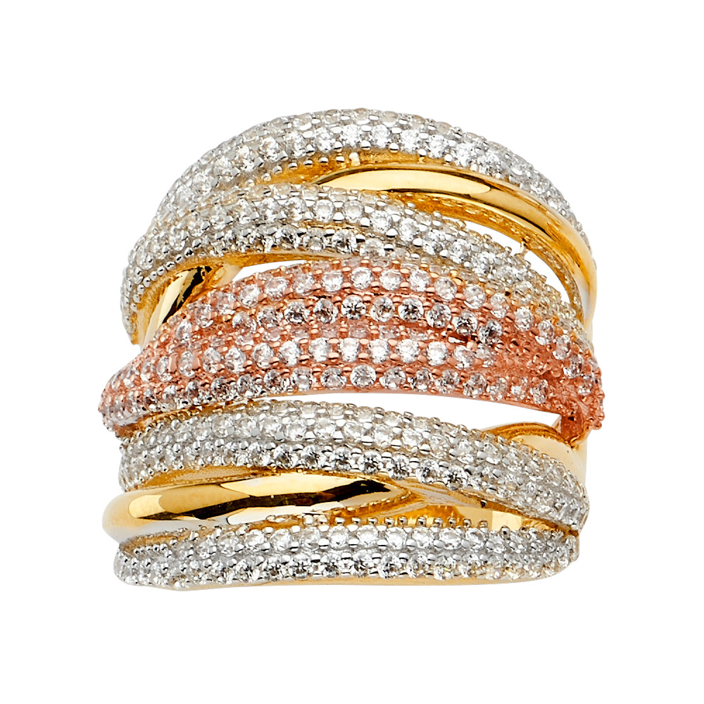 14K 3C FANCY CZ RING